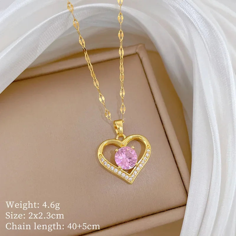 Heirloom Peach Heart – Refined Pearl Necklace