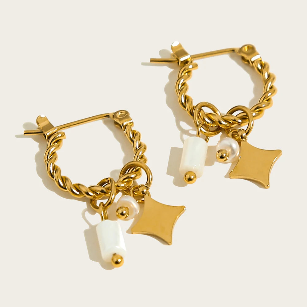 YACHAN Golden Essential – 18K Gold Plated Hoop Earrings
