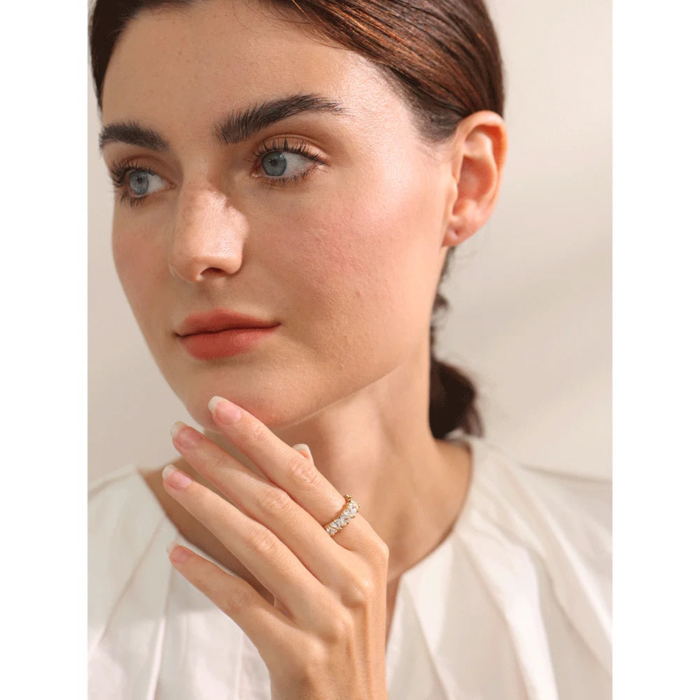 Bling Heart – Stainless Steel Cubic Zirconia Ring