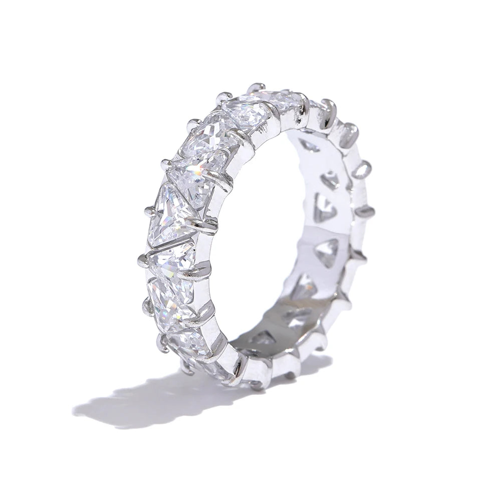 Bling Heart – Stainless Steel Cubic Zirconia Ring