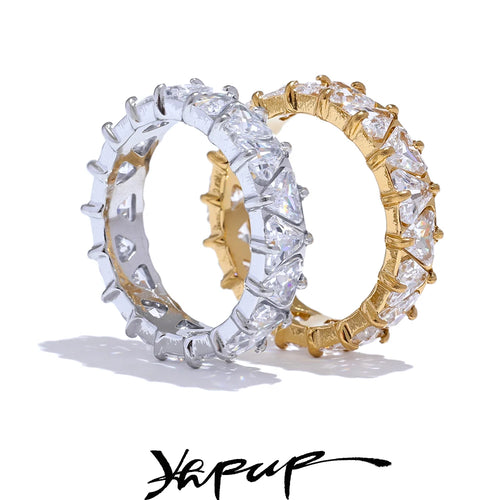 Bling Heart – Stainless Steel Cubic Zirconia Ring