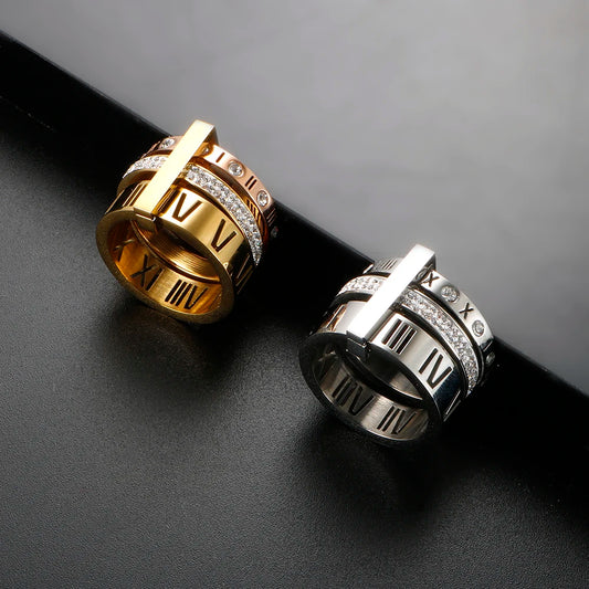 Eternal Time – Three-Layer Roman Numeral Ring