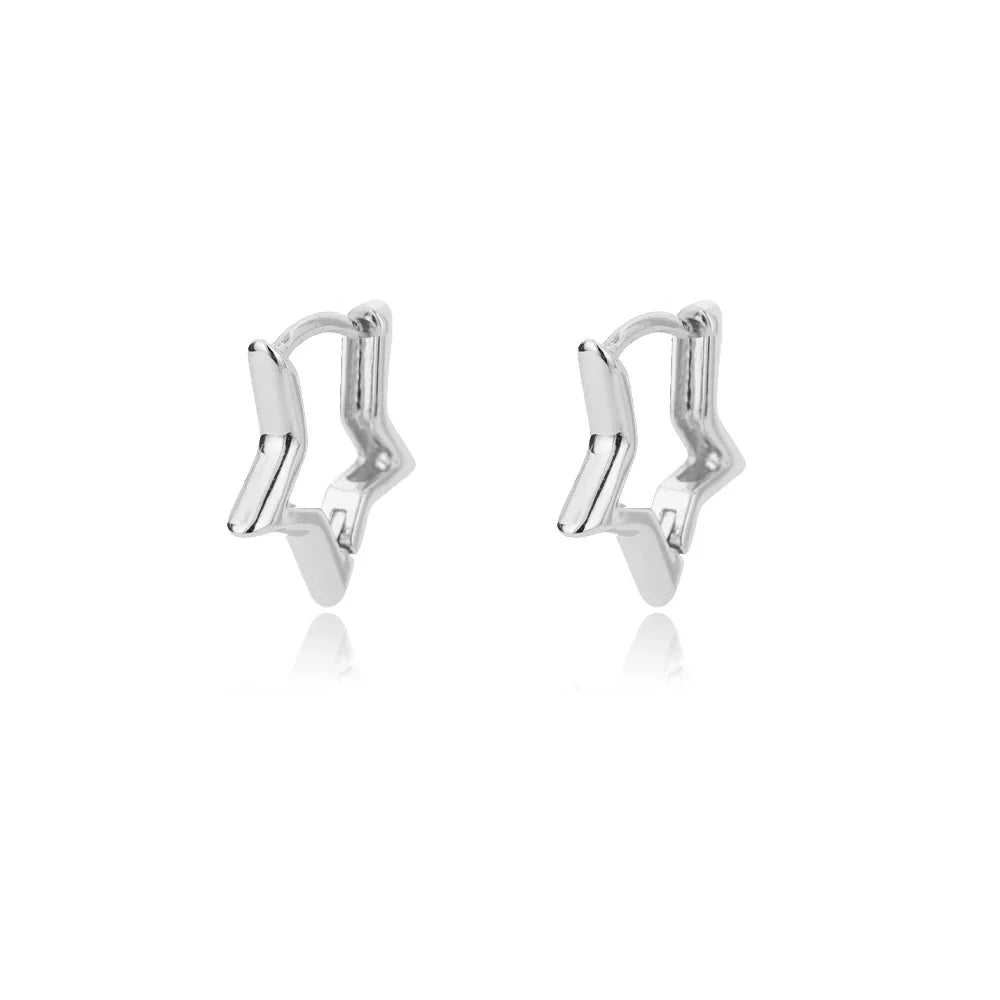Starlight Hoops – Stainless Steel Star Earrings
