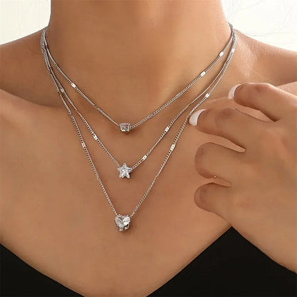 Trinity Circles – 925 Sterling Silver Layered Necklace